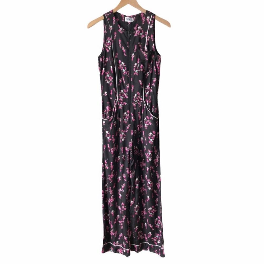Sonia Rykiel Roses Print Wide Leg Jumpsuit Size 34 NWT - Picture 2 of 7
